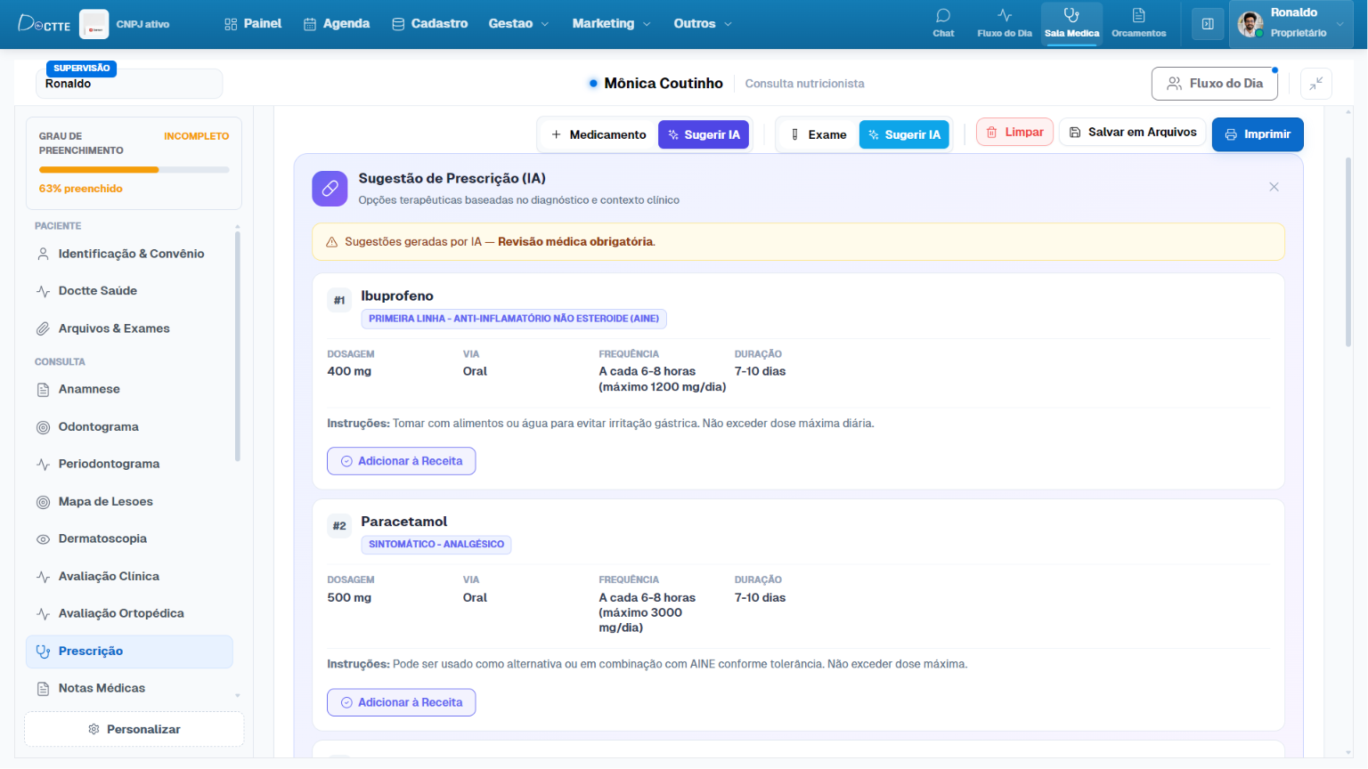Escriba Inteligente & Prescrição Guiada por IA Escriba Inteligente & Prescrição Guiada por IA